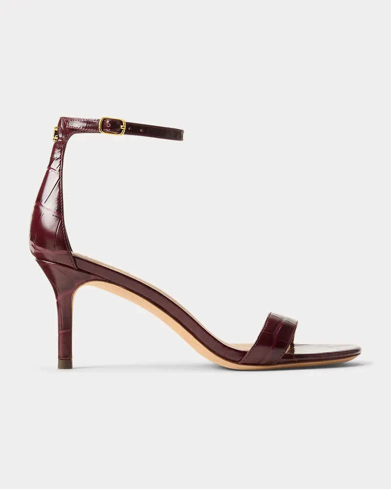 Ralph Lauren Sandale Allie mit Krokoprägung Red