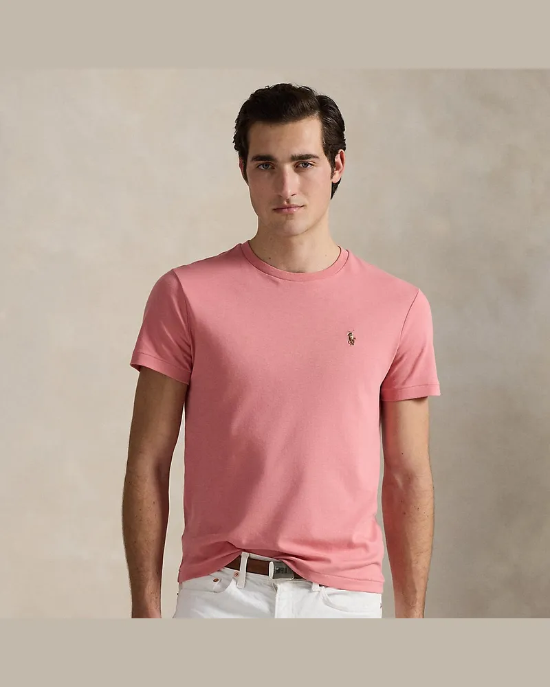 Ralph Lauren Weiches Custom-Slim-Fit Baumwoll-T-Shirt Pink