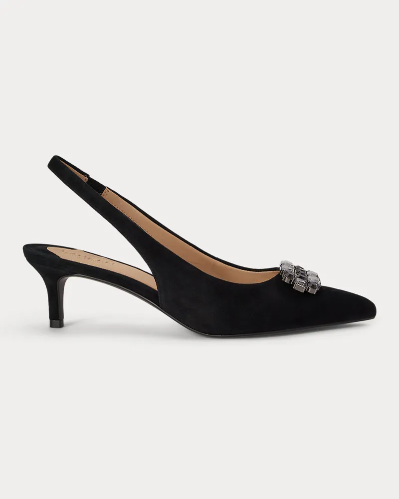 Ralph Lauren Wildleder-Pumps Lolah mit Riemchen Black