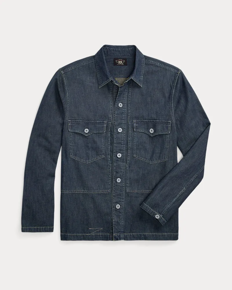 Ralph Lauren Indigogefärbte Denim-Hemdjacke Blue