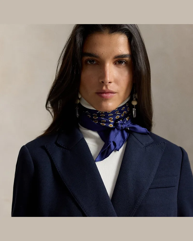 Ralph Lauren Quadratisches Tuch aus Foulard-Seide Blue
