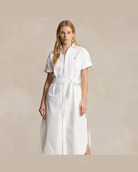 Ralph Lauren Kurzärmliges Oxford-Hemdkleid mit Gürtel White