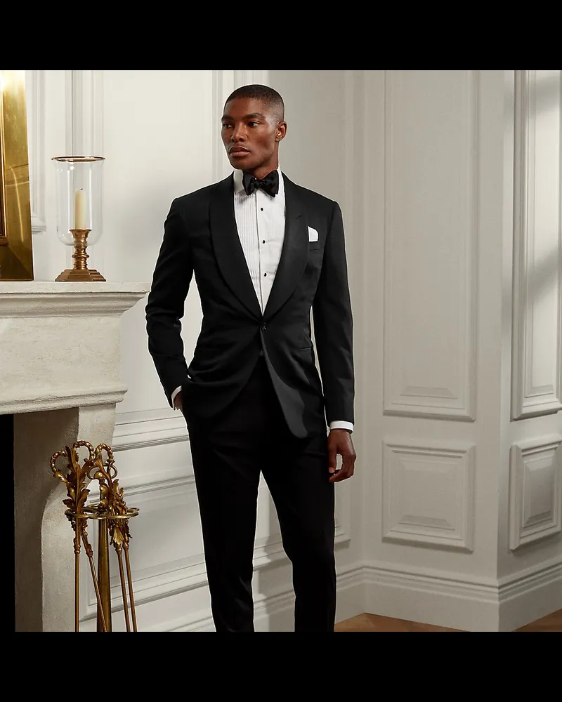 Ralph Lauren Handgefertigter Barathea-Smoking Gregory Black