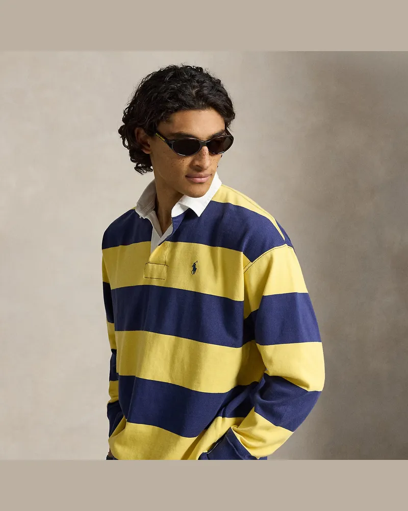 Ralph Lauren Big-Fit Jersey-Rugbyhemd mit Streifen Yellow