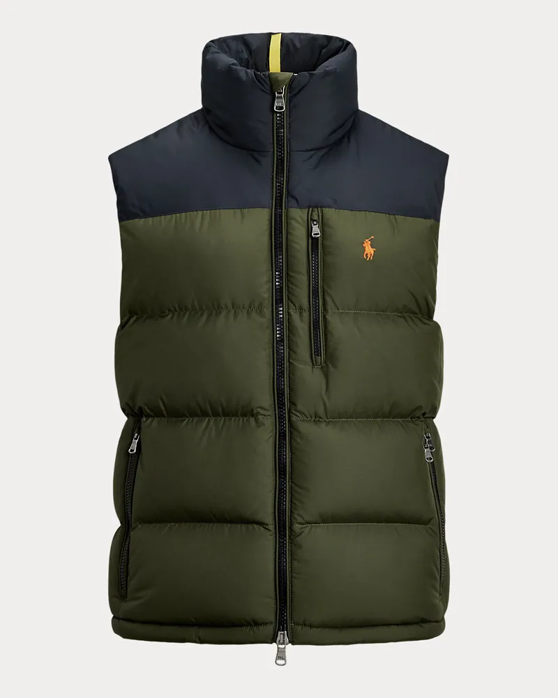 Ralph Lauren Die Color-Block-Daunenweste Gorham Green