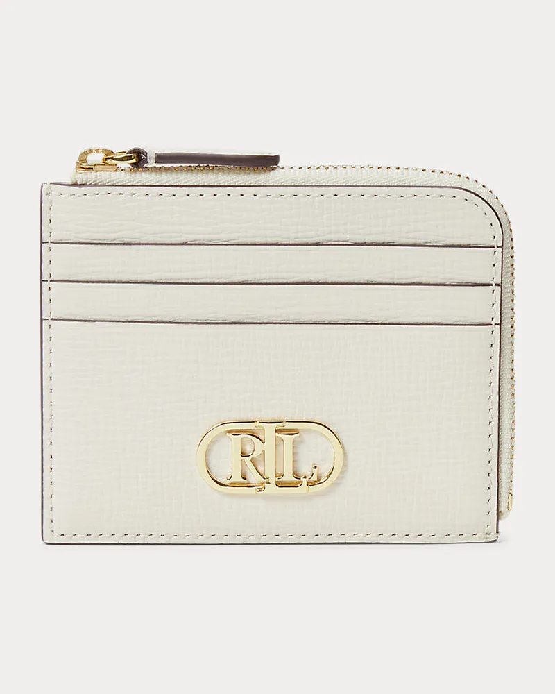Ralph Lauren Kartenetui aus Saffianleder mit Logo White