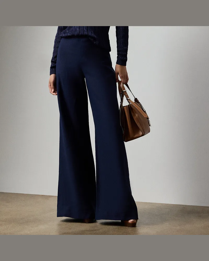 Ralph Lauren Leinenhose Daria mit weitem Bein Blue