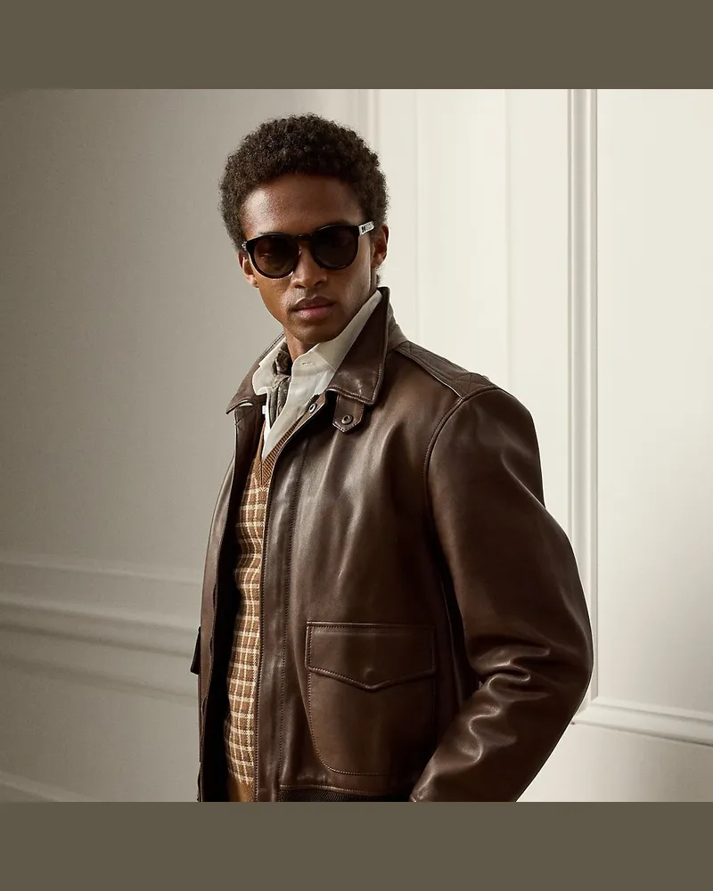 Ralph Lauren Bomberjacke Patridge aus Leder Brown
