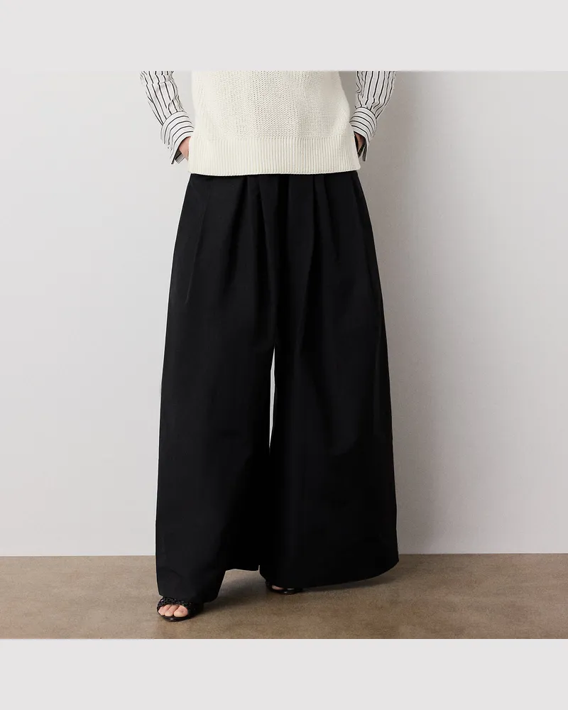Ralph Lauren Popelinehose Vannesa mit weitem Bein Black