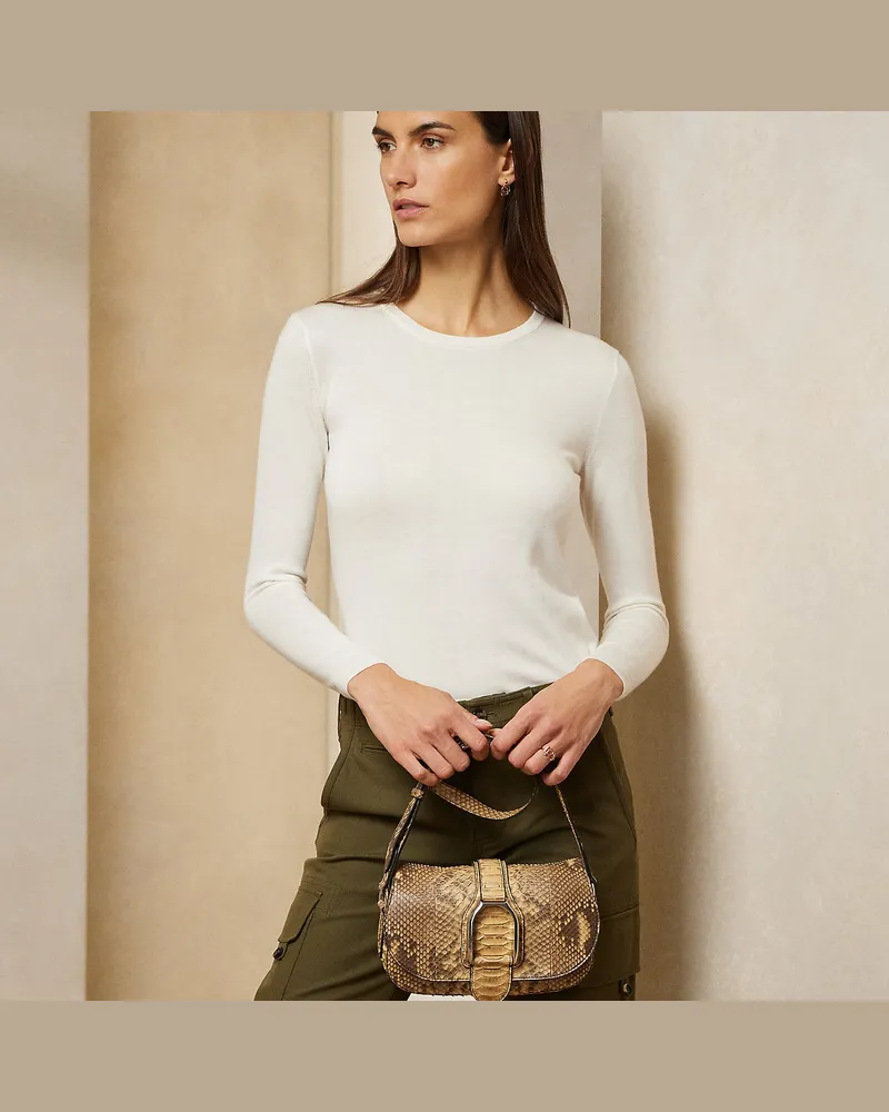 Ralph Lauren Schultertasche Welington aus Pythonleder Natural