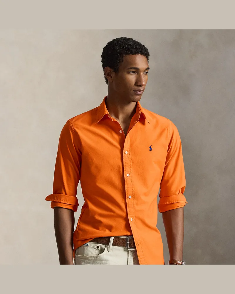 Ralph Lauren Gefärbtes Custom-Fit Oxfordhemd Orange