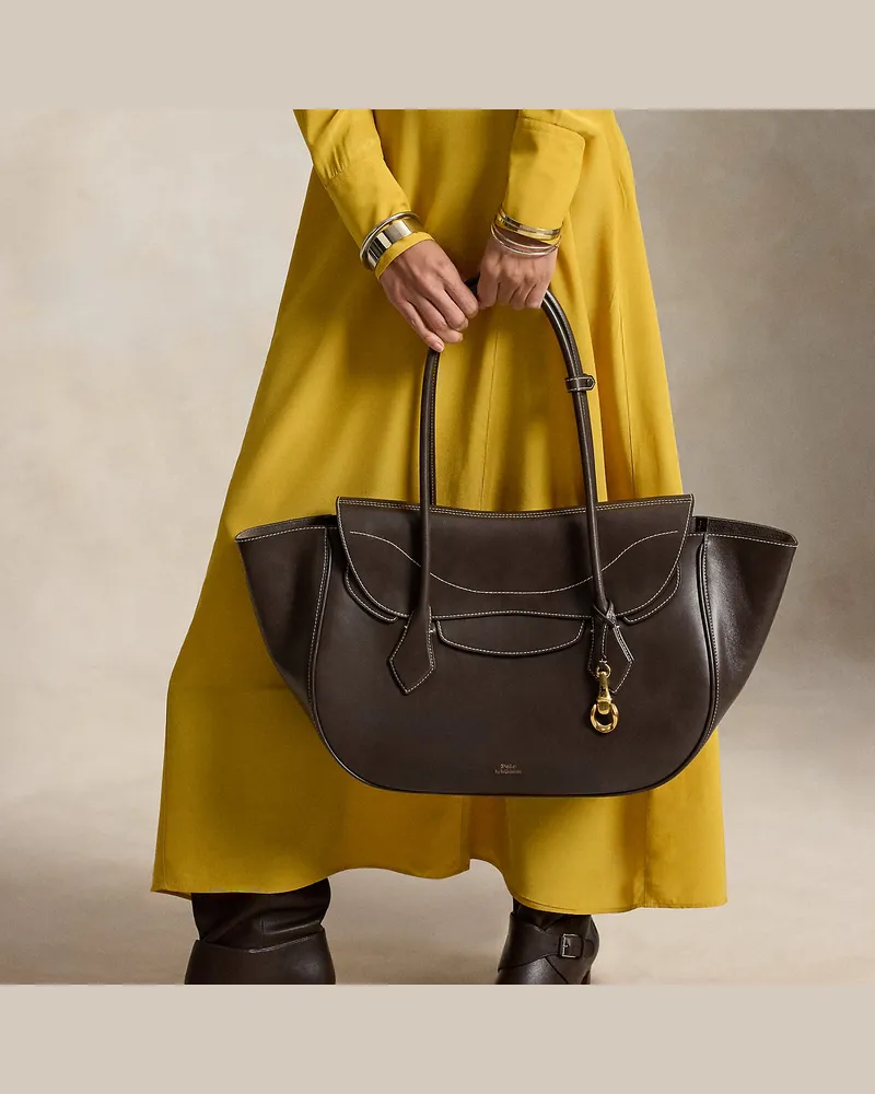 Ralph Lauren Große Schultertasche Polo Blaze Tan