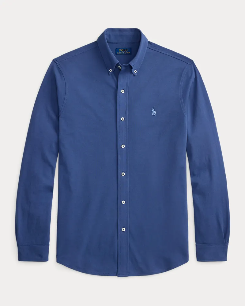 Ralph Lauren Featherweight Piqué-Hemd Blue