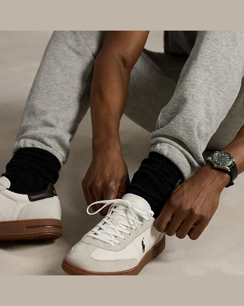 Ralph Lauren Sneaker Bedford aus Leder und Wildleder White