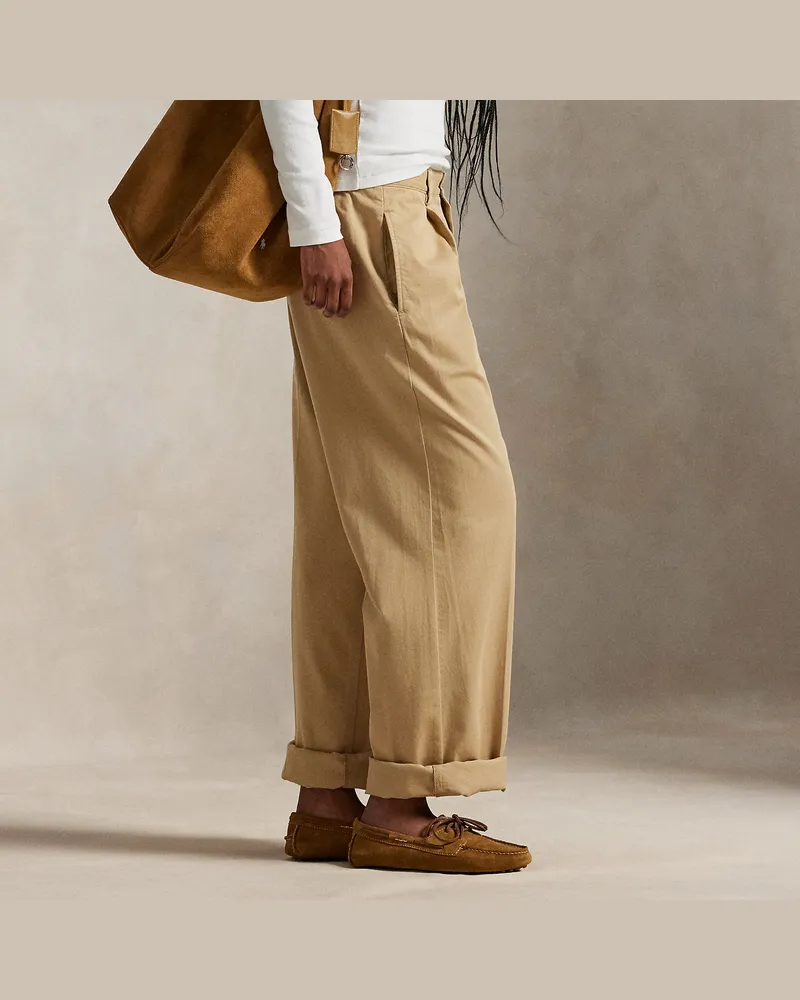 Ralph Lauren Relaxed-Fit-Bundfaltenhose mit Baumwolle Tan