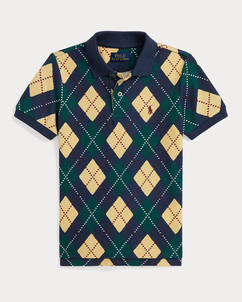 Ralph Lauren Baumwollpiqué-Poloshirt mit Argyle-Druck Multi