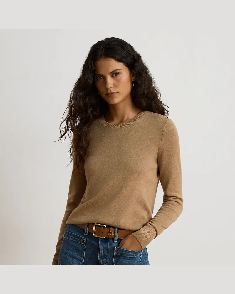 Ralph Lauren Baumwoll-Modal-Pullover mit Logo Tan