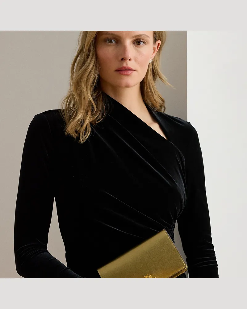 Ralph Lauren Technik-Umhängetasche in Metallic Gold