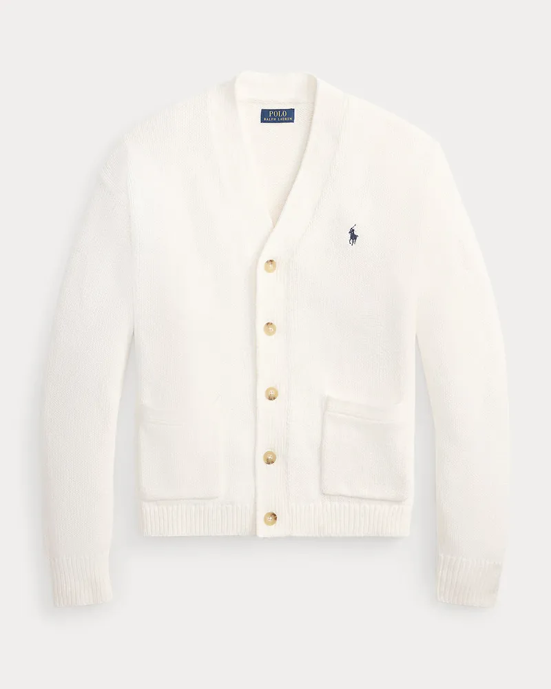 Ralph Lauren Relaxed-Fit-Strickjacke aus Baumwolle White