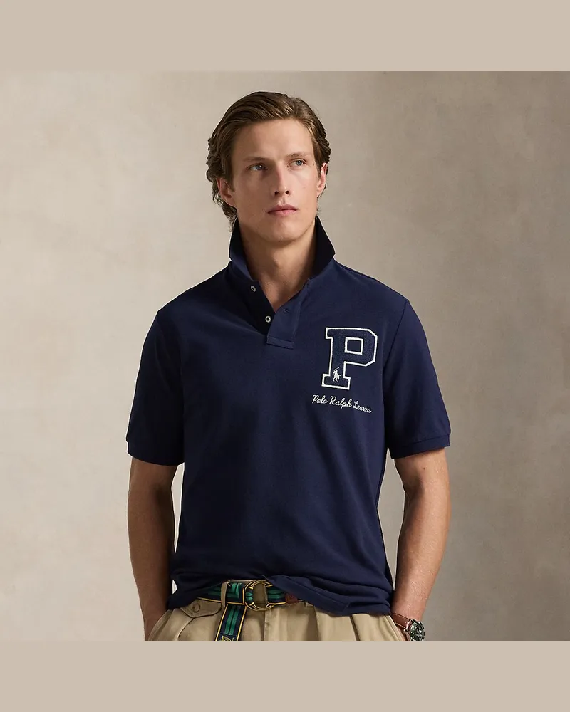 Ralph Lauren Classic-Fit College-Poloshirt aus Piqué Blue