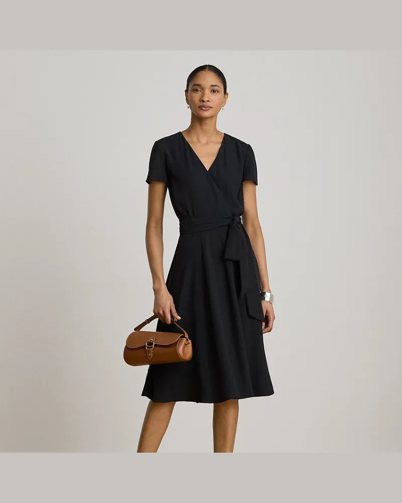 Ralph Lauren Georgette-Kleid mit Gürtel Black