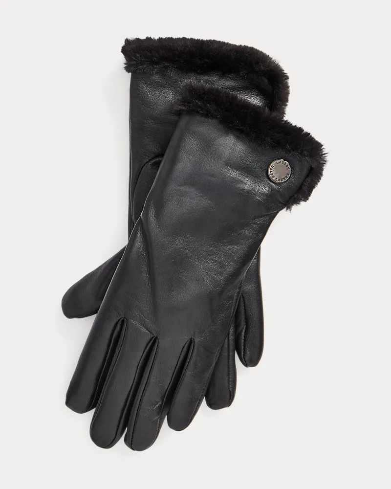 Ralph Lauren Touchscreen-Handschuhe aus Schafleder Black