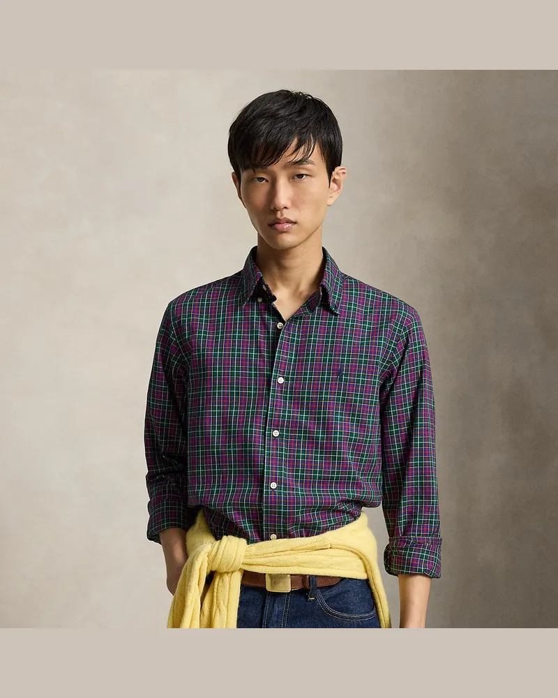 Ralph Lauren Kariertes Custom-Fit-Hemd aus Twill Green
