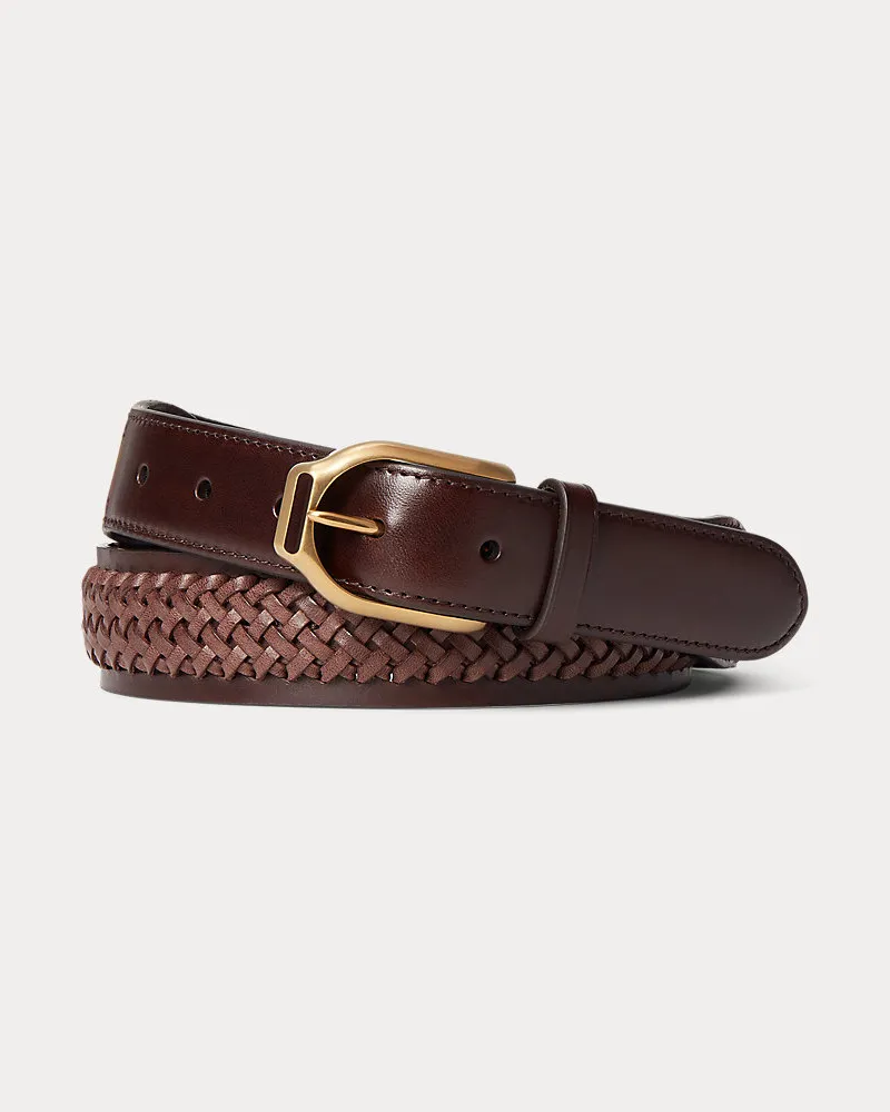 Ralph Lauren Gewebter Ledergürtel Wellington Brown