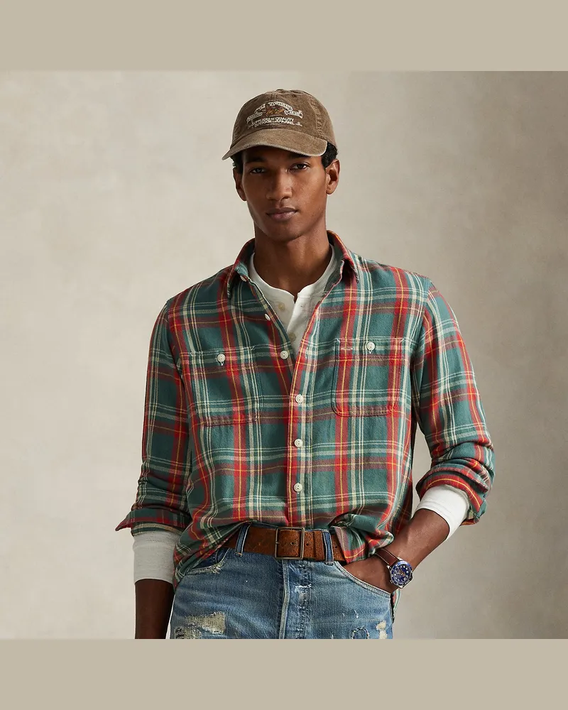 Ralph Lauren Classic-Fit Flanell-Arbeitshemd Green
