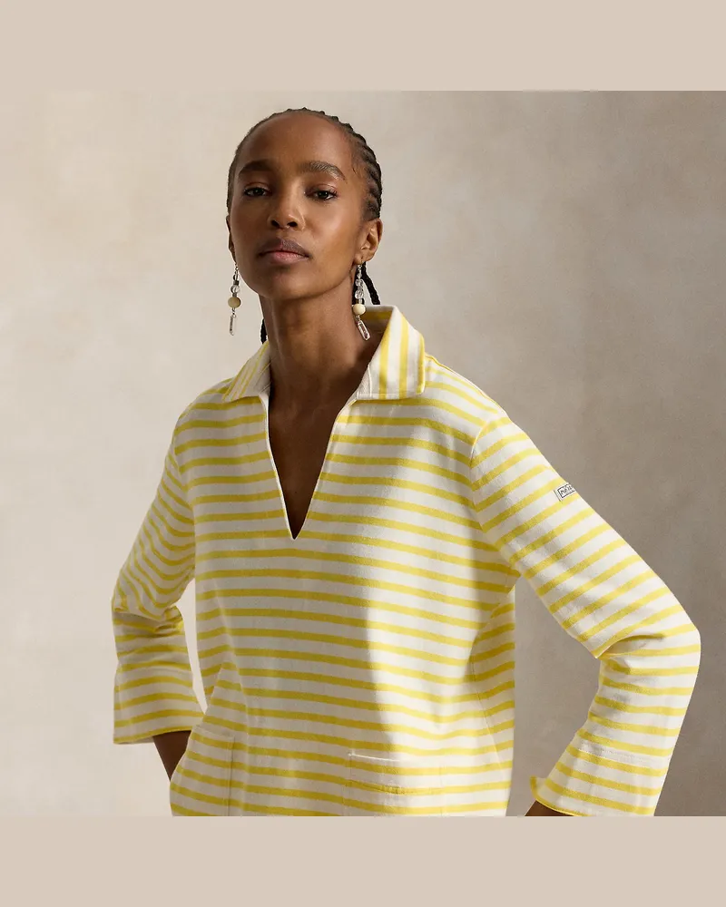 Ralph Lauren Matrosen-T-Shirt mit geteilter Blende Yellow