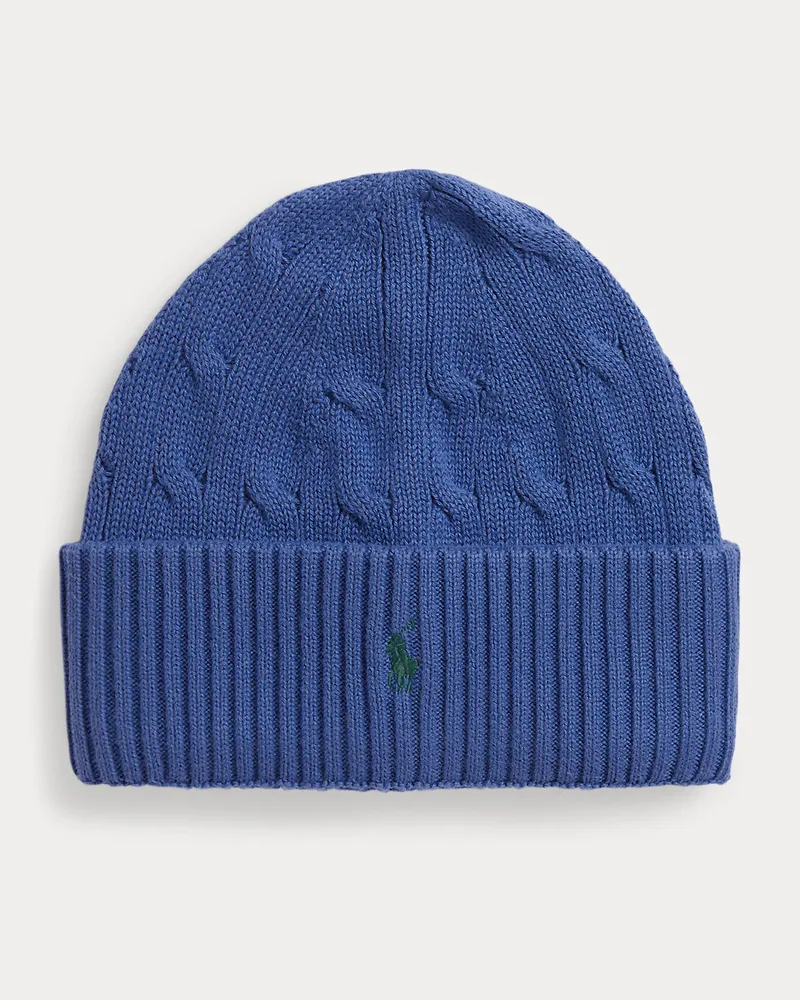 Ralph Lauren Baumwollmütze mit Zopfmuster Blue