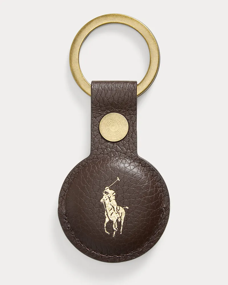 Ralph Lauren AirTag-Schlüsselanhänger aus Narbenleder Brown