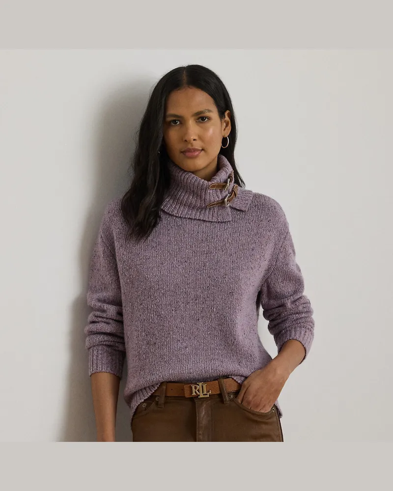 Ralph Lauren Melierter Rollkragenpullover Purple
