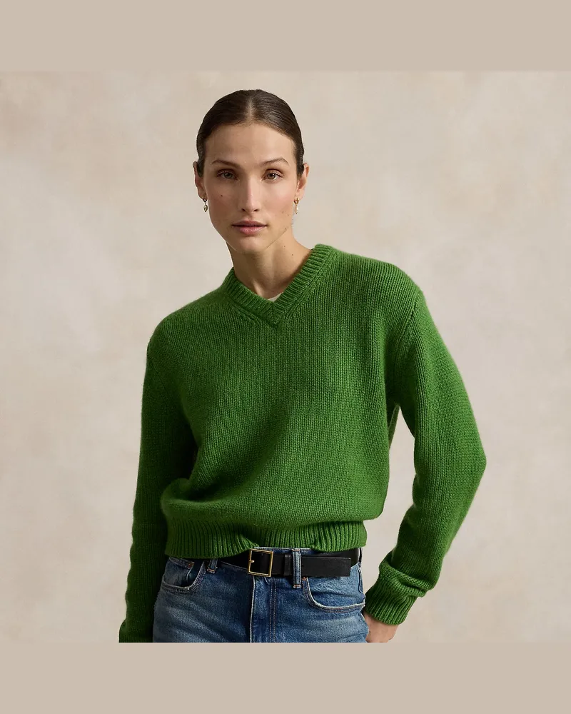 Ralph Lauren Kaschmirpullover mit V-Ausschnitt Green