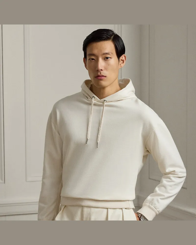 Ralph Lauren Fleece-Kapuzenpullover mit Kaschmir Cream