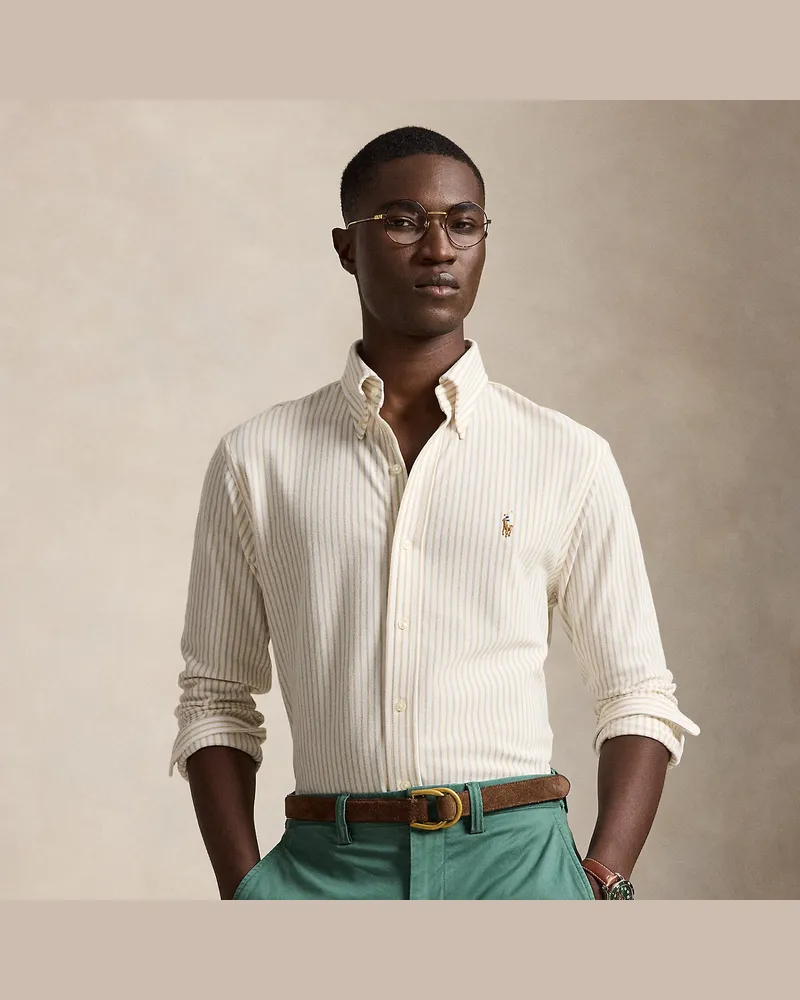 Ralph Lauren Baumwollpiqué-Oxfordhemd mit Streifen Tan