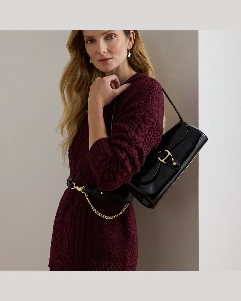 Ralph Lauren Lackledertasche Tasha East-West Black