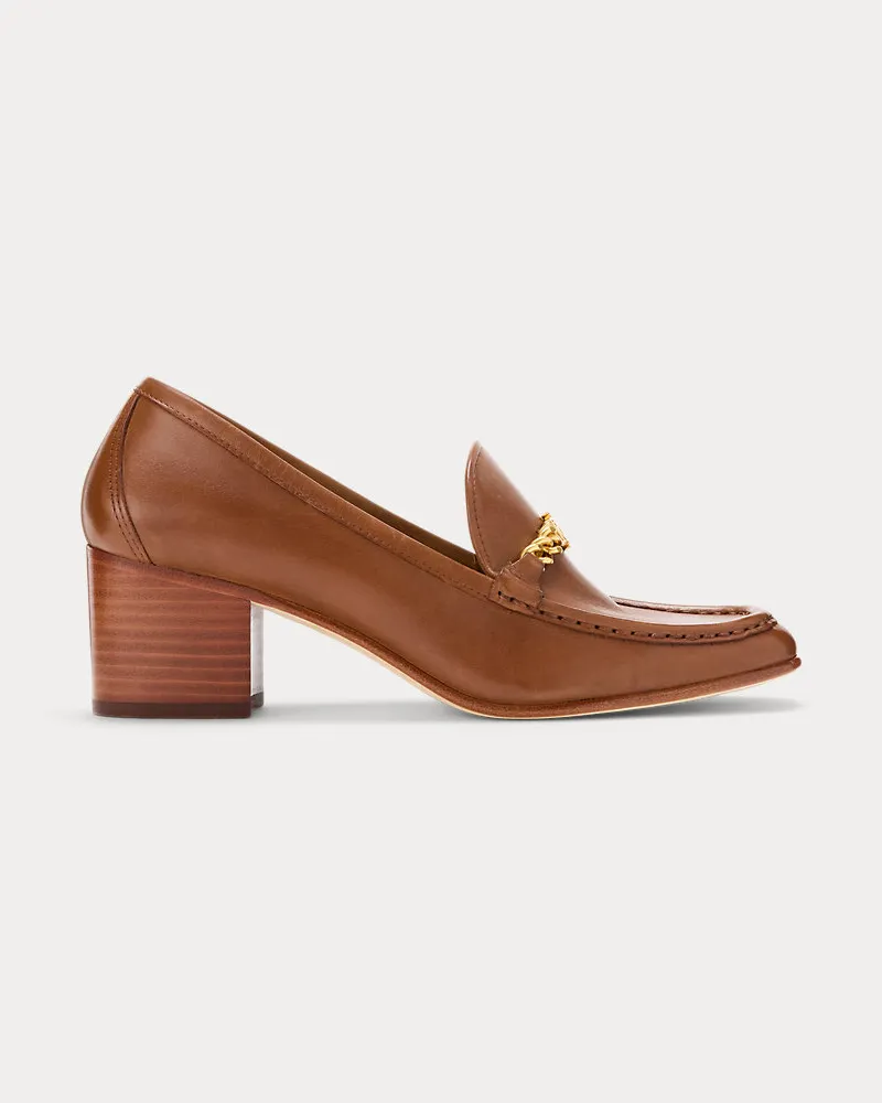 Ralph Lauren Pumps Winslet aus poliertem Leder Tan