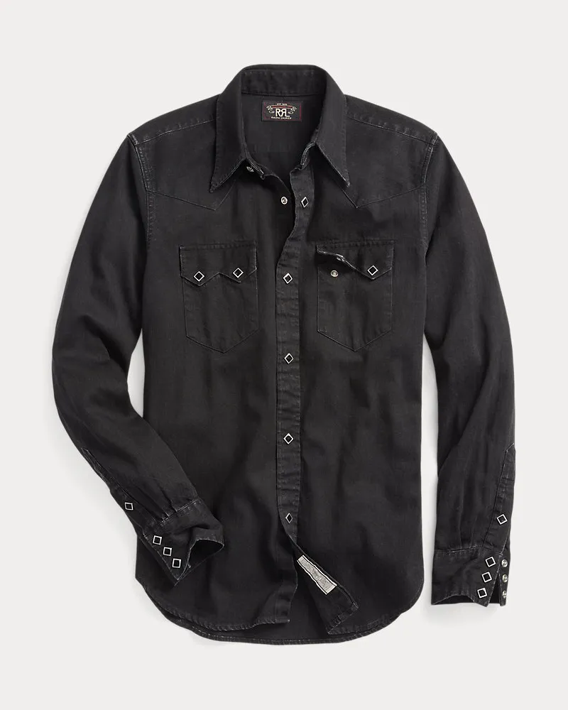 Ralph Lauren Slim-Fit-Westernhemd aus Denim Black