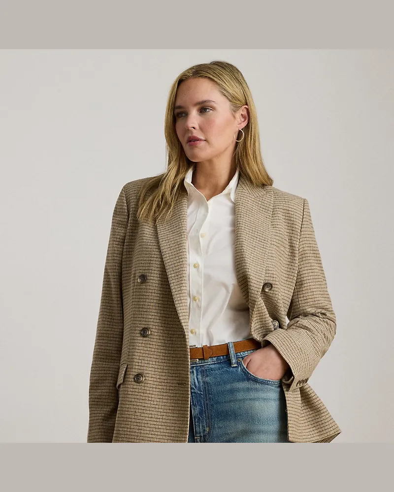 Ralph Lauren Plus Größen - Zweireihiger Twillblazer mit Wolle Brown