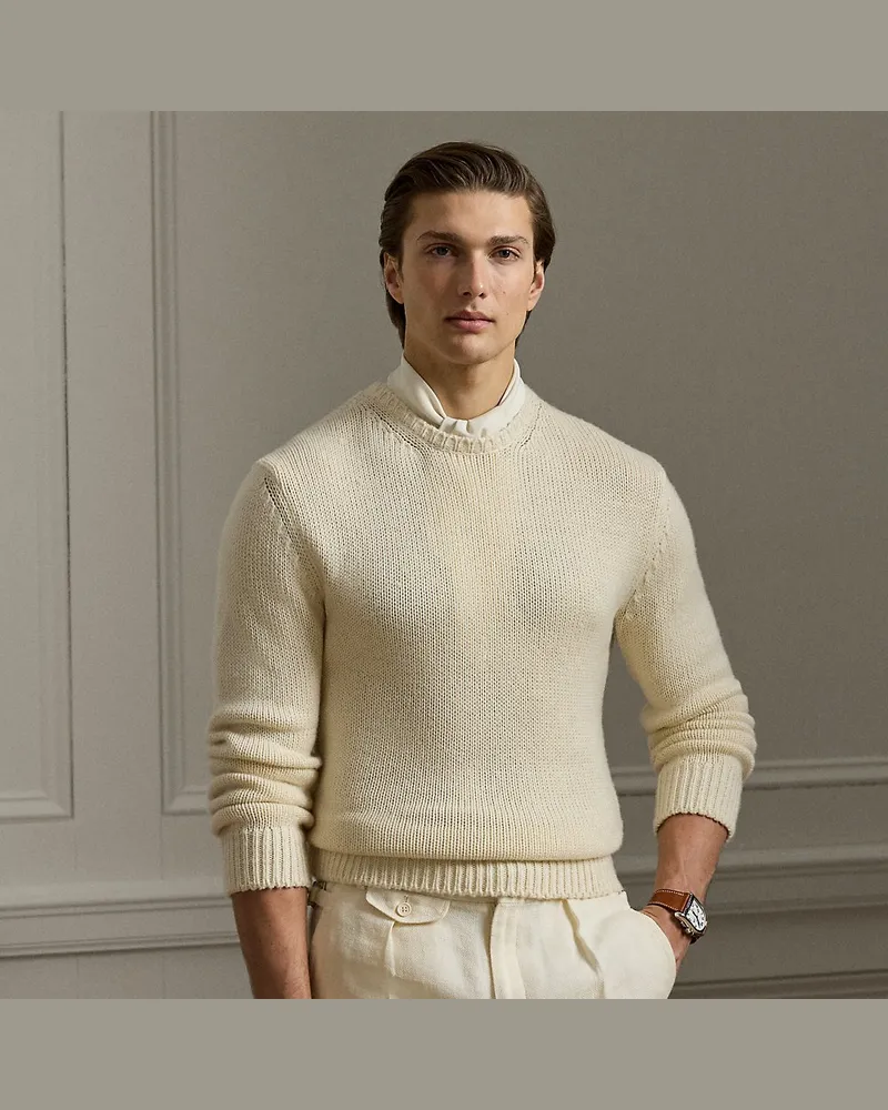 Ralph Lauren Pullover aus Kaschmir, Seide und Leinen Natural