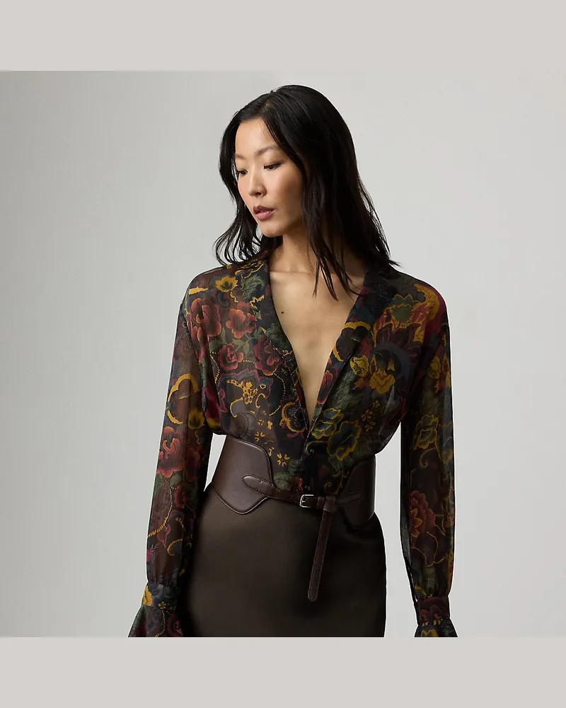 Ralph Lauren Chiffon-Bluse Jolie mit Paisley-Motiv Multi