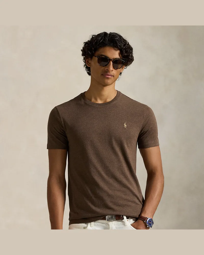 Ralph Lauren Custom-Slim-Fit Jersey-T-Shirt Brown