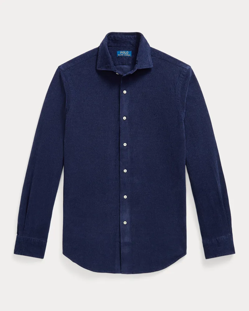 Ralph Lauren Custom-Fit Hemd aus Stretch-Kordsamt Blue
