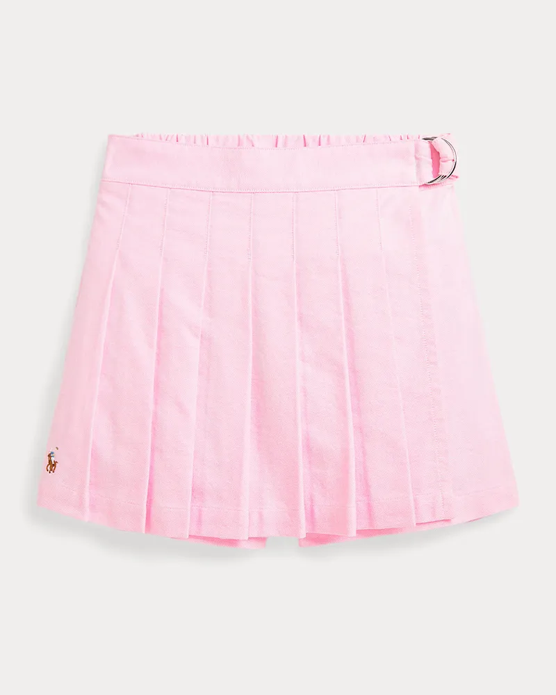 Ralph Lauren Plissierter Oxford-Skort in Wickeloptik Pink