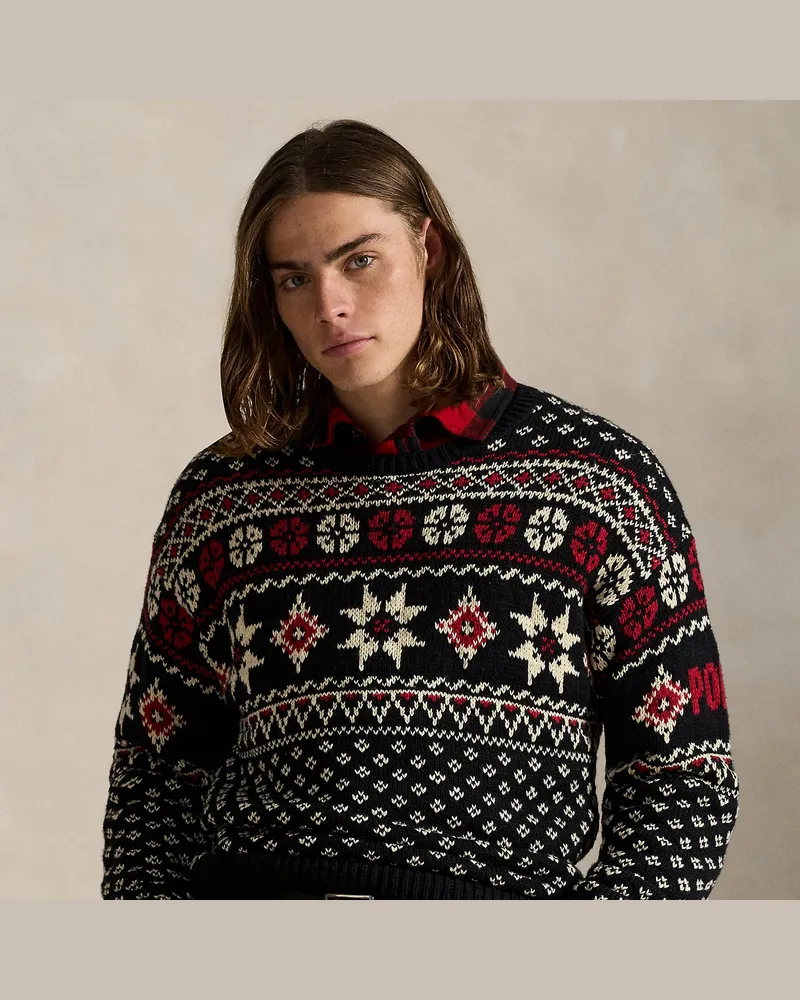 Ralph Lauren Pullover mit Schneeflockenmotiv Black