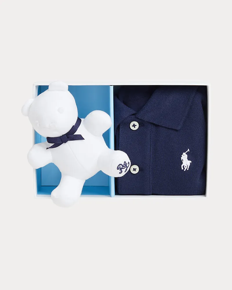 Ralph Lauren Poloshirt und Bear als Geschenkset Blue