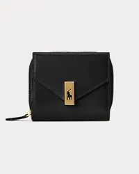 Ralph Lauren Kompakte Lederbrieftasche Polo ID Black