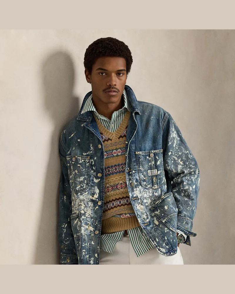 Ralph Lauren Handbemalte Jacke in limitierter Auflage Blue