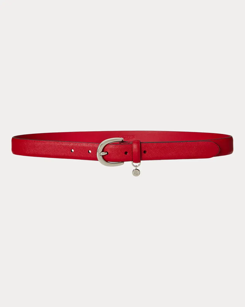 Ralph Lauren Gürtel aus Schraffurleder mit Anhänger Red